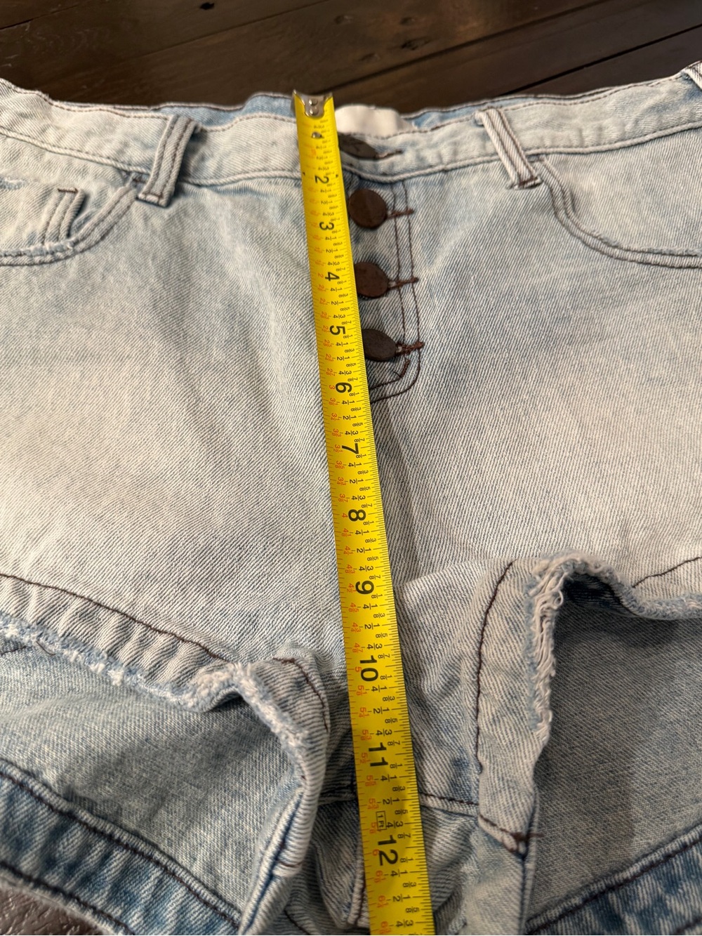 One Teaspoon Romeo Size 29 High-Rise Button-Front Denim Shorts - Picture 7 of 12
